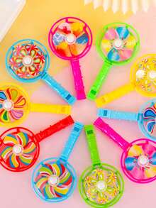 Sifflet et moulin à vent colorés, convenant pour les fêtes et les collectionneurs. Petit cadeau de jouet sifflet et moulin à vent pour le rachat de points de récompense - Multicolore - Voir 6