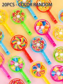 Sifflet et moulin à vent colorés, convenant pour les fêtes et les collectionneurs. Petit cadeau de jouet sifflet et moulin à vent pour le rachat de points de récompense - Multicolore - Voir 10