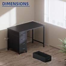 Computer Desk,Office Desk,32 Inch Computer Desk With 4 Drawers Small Office Desk Home Bedroom Study Writing Computer Table Black,Computer Desk With Storage - Black - View 4