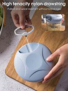 1件装，蔬菜切碎器，多功能蒜蓉器，手动食物切碎器，蔬菜切碎器，创意蒜蓉器，肉类捣碎器，厨房用品，厨房小工具，厨房配件，调味料，便携式手动食物处理器，蔬菜切碎器，蒜姜洋葱切碎器，适用于蔬菜、水果、坚果、香草等，厨房小工具 - 彩色 - 查看 3