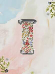 复古花卉硅胶表带，兼容 38mm 40mm 41mm 42mm 44mm 45mm 49mm，适用于 Series Ultra/SE/8/7/6/5/4/3/2/1 - 彩色 - 查看 4