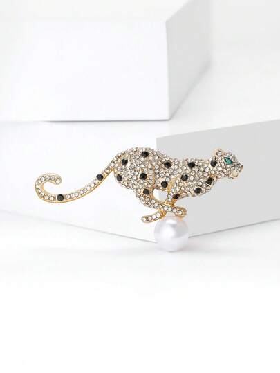 دبابيس فهد مرصعة بالراين فاخرة - دبابيس حيوانية عصرية للنساء والجنسين للحفلات والمناسبات العادية، إكسسوارات مجوهرات، هدايا للأصدقاء، شارات للزينة