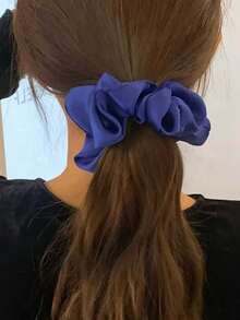 Bộ 1/12 dây buộc tóc bằng lụa satin mềm mại, không gây hư tổn tóc, thích hợp cho kiểu tóc đuôi ngựa cao và trang phục thường ngày. Bộ dây buộc tóc thời trang Klein Blue. - Xanh đậm - Xem 4