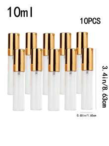 15ml Clear Glass Perfume Sample Bottle With Gold Pump Head, Mini Fine Mist Sprayer, Portable Essential Oil Spray Bottle, Empty Bottle, Facial Mist, Moisturizing Bottle, Travel Size Cosmetic Container, Refillable Bottle, Clean And Hygienic, Essential For Travel And Business - 彩色 - 查看 17