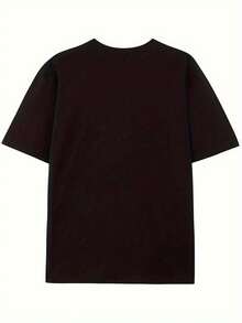 180g Vintage Baseball Pattern T-Shirt - 180g Heavyweight Crew Neck Short-Sleeve Shirt, MAJOR LEAGUE 99 Print, Loose Casual Fit, Machine Washable - 黑色 - 查看 4