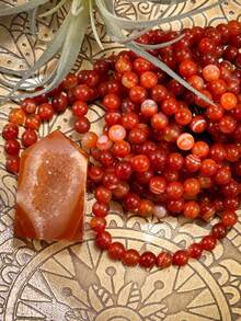 Carnelian Bracelet – Motivation, Creativity & Confidence, Root Sacral Chakra, - Red-veined Agate - View 2