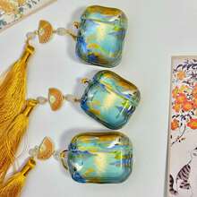 New Chinese Style Retro Apple Pro 3/Pro 2/4th Gen Earphone Case, Anti-Drop Protective Cover, Holiday Gift, Suitable For Girlfriend - Green - View 3