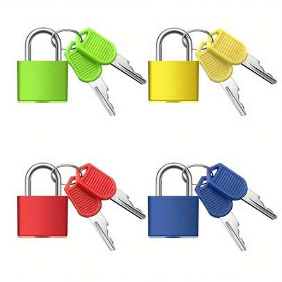 2 Durable Metal Padlocks With Keys - Compact, Colorful Locks For Luggage And Gym, Suitable For School Lockers