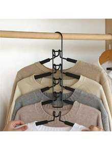 5-In-1 Space Saving Clothes Hanger With Detachable Pant Rack & Non-Slip Foam - Durable Metal Organizer For T-Shirts, Jeans, Etc. - Multicolor - View 5