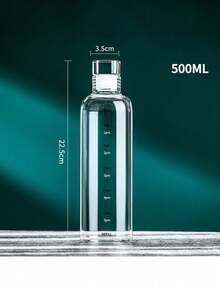 1pc High Borosilicate Thickened Glass Wine Bottle, Premium Ginseng Sealed Liquor Decanter, Minimalist Design. Marked Empty Glass Bottle, Baijiu Bottle. - Clear - View 15