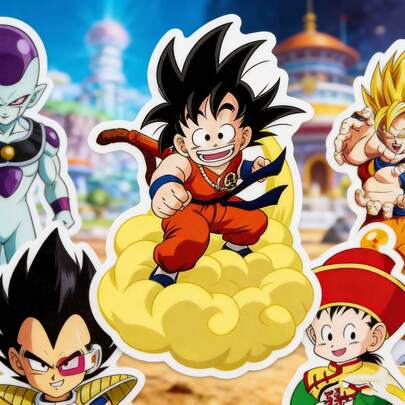 Bộ 50 miếng dán anime chống thấm nước, bao gồm Buu, Frieza, Bulma, Master Roshi, Tenshinhan, Yamcha, Chichi, Mr. Satan. Đây là những miếng dán bán chạy nhất tại các cửa hàng đồ chơi, thích hợp để dán lên laptop, điện thoại, máy tính, ván trượt, hành lý, bình nước, đàn guitar, xe đạp, đồ thủ công DIY, sổ lưu niệm, nhật ký. Lý tưởng làm quà tặng tốt nghiệp, tựu trường, sinh nhật, Ngày của Mẹ, Ngày Nhà giáo và các dịp lễ.