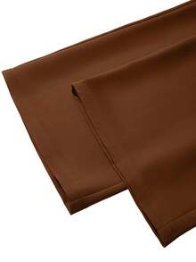 Damen Lässig Loose Gerade Bein Hose, Kaffeefarben Weite Bein Hose, Locker & Bequem, Eleganter Business-Casual, Hohe Taille Gerade Hose für Damen, Minimalistisch Alltags Tragen im Herbst/Winter Frühling - Kaffeebraun - Übersicht 7