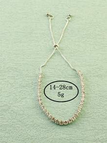 1件银色水晶爪链手链，时尚镂空串珠缠绕可调节手镯，新娘优雅奢华手链，适合婚礼、约会、节日，女士珠宝礼物 - 銀色 - 查看 7