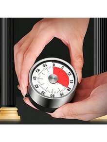 1pc Stainless Steel Magnetic Mechanical Kitchen Timer, Alarm Bell Countdown, Magnetic Back, Suitable For Cooking, Baking, Frying, Steaming, Applicable For Home Kitchen, Office, Study, Meeting, Workout, Reading And More, Mechanical Alarm Timer, Kitchen Essentials And Home Necessities - Multicolor - View 12