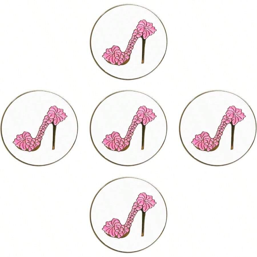Ball Markers 5 10 Pack Cute Funny Novelty Markers Bag Accessories Gifts Ball Position Marking Disc Men Weman Golfers - 5 + High Heel - View 1