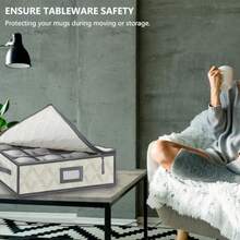 VERONLY - Caja de almacenamiento para copas de vino con separadores caja de almacenamiento para tazas (beige - Beis - Ver 7