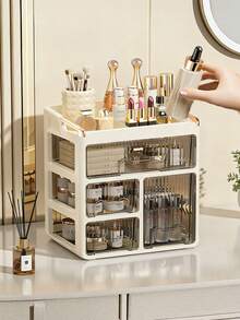 Hộp đựng đồ trang điểm, hộp đựng đồ trang điểm dạng ngăn kéo, hộp đựng mỹ phẩm nhiều tầng có chức năng chống bụi, có thể đựng son môi, sản phẩm chăm sóc da, trang sức và nhiều thứ khác. - Nhiều màu - Xem 4