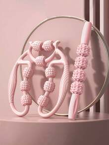 2件装瑜伽腿部按摩器 - 腿部滚轮、泡沫轴、肌肉按摩工具，用于腿部拉伸和放松，多功能按摩器 - 彩色 - 查看 11