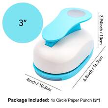 6pcs Round Hole Punches, Hole Diameter 0.3-2 Inches, Essential Starter Tools For Handmade Paper Crafts, Features Effortless Lever Design, Professional Card Cutting, Pasting And Punching Tools - Blue and White - View 11