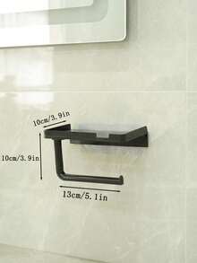 Self-Adhesive Paper Towel Holder, Suitable For Kitchen & Bathroom, Tissue Roll Dispenser With Storage Rack, Matte Black - Multicolor - View 7