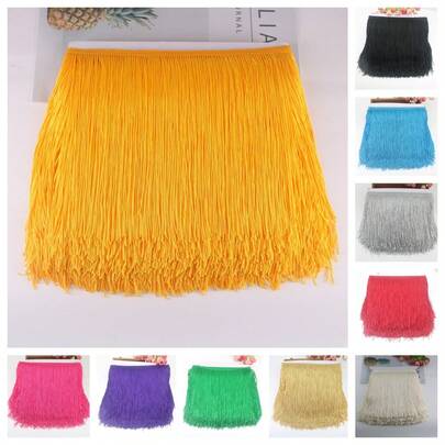 Dây tua rua may rộng 7,87 inch/20cm, 2 thước Anh, phụ kiện may mặc tự làm thủ công, trang trí váy cưới, váy khiêu vũ Latin, chụp đèn.