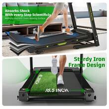 Foldable Treadmill With Incline Folding Treadmill For Home Electric Treadmill Workout Running Machine Handrail Controls Speed Pulse Monitor APP - 黑色 + 不鏽鋼1 - 查看 9