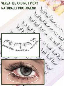 80pcs Natural-Looking Lower Eyelashes, Large Capacity For Beginners Cluster Lashes Lash Clusters,Eye Lash Clusters - C - View 4
