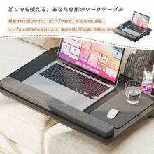 ひざ上テーブル 膝上テーブル ひざ上デスク 多機能 マウスパッド一体型 タブレット用スロット 落下防止ストッパー付き 滑り落ちにくい クッション採用 軽量 持ち運び 車 ベッド ソファー 外出 オフィス 自宅 動画視聴 オンライン学習 読書 - ホワイト - チェックする 6
