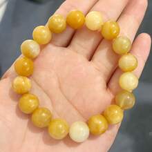 Fashionable Minimalist Women's Natural Yellow Agate Elastic Bracelet - Charming Accessory For Casual Outfits, Blessing Gift, Unisex, Boosts Confidence, Versatile And Elegant. Perfect For Valentine's Day, Holidays, Personalized Gifts, Or Graduation Season - Multicolor - View 4