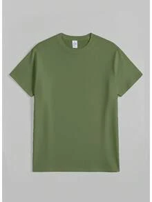Oversized Women's Overstimulated Graphic Tee, Unisex Vintage Heavyweight Loose Washed Summer T-Shirt For Casual Street Wear - 綠色 - 查看 7