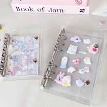 1pc A6/A7/A8 Transparent Double-Ring Binder Notebook/Sticker Album, Sticker Album, Loose-Leaf Binder, Sticker Storage Box, Pencil Case, Sticker Album Loose-Leaf Binder, Refill, Sticker Album, Loose-Leaf Notebook - Multicolor - View 9