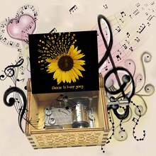 Sunflower Hand Crank Music Box – Plays "You Are My Sunshine", Inspirational Gift With "Choose To Keep Going" - Sunflower Music Box - View 1
