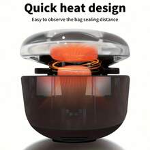 Sellador de bolsas de plástico mini, máquina portátil de sellado y corte de 2 en 1, conveniente para camping al aire libre, versión negra con aire caliente y frío - ideal para alimentos, aperitivos y suministros de cocina - Multicolor - Ver 9