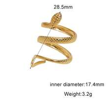 Nhẫn hình rắn bằng thép không gỉ, món quà trang sức thời trang dành cho phụ nữ. - Nhiều màu - Xem 2