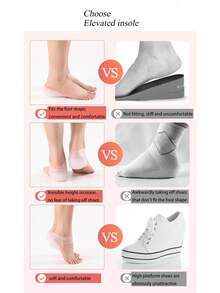 Detachable Invisible Height Increasing Insole Combination, Heel Pad, Half Pad, Transparent Shock Absorption, Non-Yellowing, Durable Shoe Lift - White - View 6