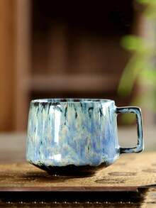 1pc 200ml Creative Ceramic Mug With Unique Reactive Glaze, Suitable For Breakfast, Water, Juice, Couples, Luxury Coffee, Latte Art, Beverage - Multicolor - View 13