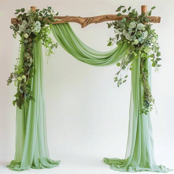 1/4pcs Lightweight Sheer Curtain Backdrop Arch Drape, Size 30"*19.7ft Delicate Drape Curtain Decor For Stage, Wedding Ceremony, Birthday Party, Suitable For Bridal Wedding, Ceremony, Party Decoration