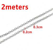 2m Stainless Steel Cross & O-Ring Lip Chain, Multi-Style Steel Color Stainless Steel Chain, Suitable For DIY Jewelry Making Bracelets Necklaces Accessories - 2 Meters - View 11