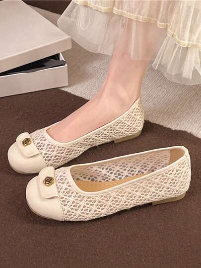 女士渔夫鞋，新款平底编织套脚乐福鞋，低跟网面鞋，妈妈鞋，莫卡辛鞋