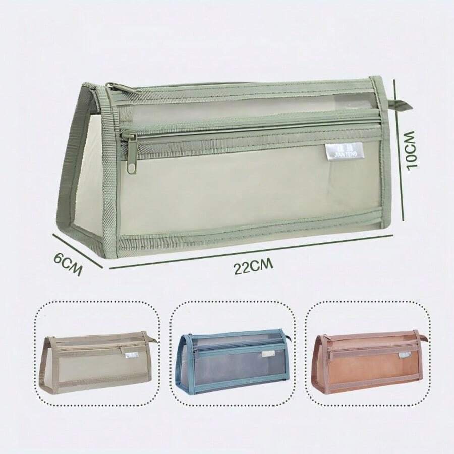 New Large Capacity Student Pencil Case, Fashionable High-Quality Storage Bag, Knitted Felt Desktop Organizer - Pencil Case - View 1