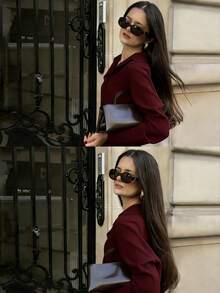Women's Casual Loose Elegant Commuter Minimalist Soft Fashion Polo Collar Long Sleeve Shirt, Suitable For Multi-Occasion Wear Such As Commuting, Work, Home In All Seasons Spring - Burgundy - View 5