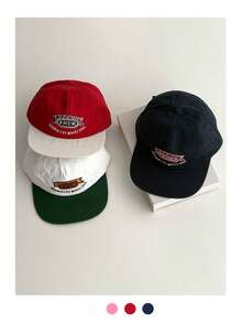 1顶多巴胺撞色平沿棒球帽，男女通用，四季皆宜，适合大头围，短帽檐嘻哈帽，滑板嬉皮风，创意配色大头围帽子 - 彩色 - 查看 3