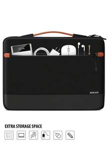 SENLASI 适用于 MacBook Air 13/15 M1/M2（2012-2023 年款）、MacBook Pro 13/14/15/16（2010-2022 年款）、14-15.6 英寸 Chromebook 和 Surface 笔记本电脑的 13-15.6 英寸笔记本电脑包，带提手，黑色、蓝色、灰色可选。 - 查看 3