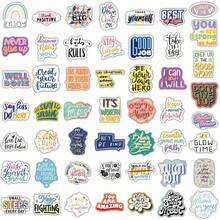 50pcs Motivational Sticker Pack, Water Bottle Vinyl Stickers, Inspirational Stickers For Diary, Laptop, Notebook, Phone Case - Multicolor - View 6