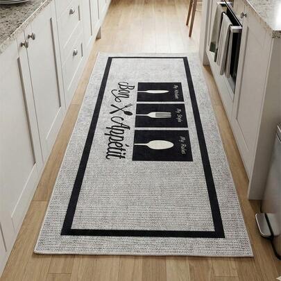Kitchen Runner Rug – Washable NonSlip Kitchen Rug – 80x120, 80x150, 80x200, 80x300, 100x160, 100x200, 100x300, 120x180, 140x190, 160x230 Cm – Soft & Durable - Made In Turkey