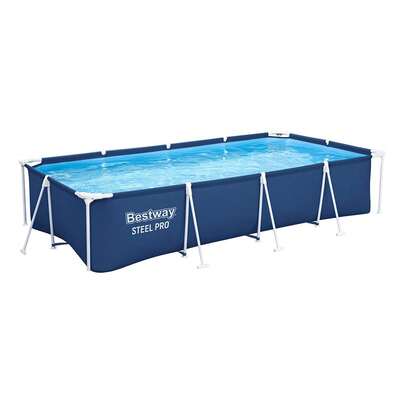 Alberca Rectangular Estructural Azul Bestway Grande 400 Cm Azul
