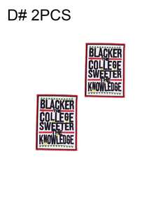 1 set de 2/6 pièces Série de lettres anglaises du monde noir. Écusson de broderie exclusif aux personnes noires. Insigne en polyester, applique à repasser ou à coudre. Accessoire de vêtement, autocollant pour sacs à dos, jeans, vestes, t-shirts, chapeaux, robes, etc. - écraser - Voir 20