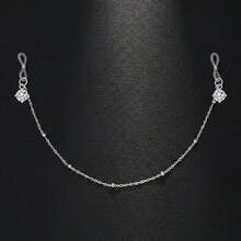 女士锆石假乳环身体链，精致水滴珍珠吊坠，无需穿孔，可调节身体链，身体饰品 - 銀色 - 查看 9