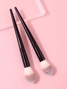 2pcs Professional Makeup Brushes, High Quality Soft Hair Blush Brush, Highlighter Brush, Powder Brush, Contour Brush, Portable Cosmetic Tools - Black - View 10