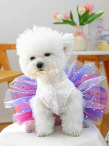 PETCIRCLE 1pc Pet Clothes, Dog/Cat Dress, Thin Tulle Skirt For Small Dogs, Spring/Summer New Arrival - American Tulle Skirt - Multicolor - View 5